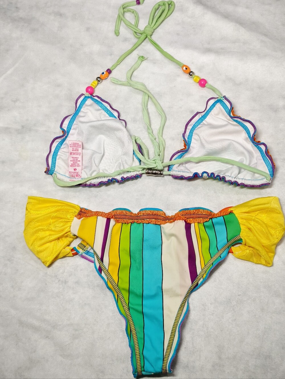 Rosa Mistica Y2k Columbian bikini beaded sequins green yellow blue orange purple - Picture 6 of 10